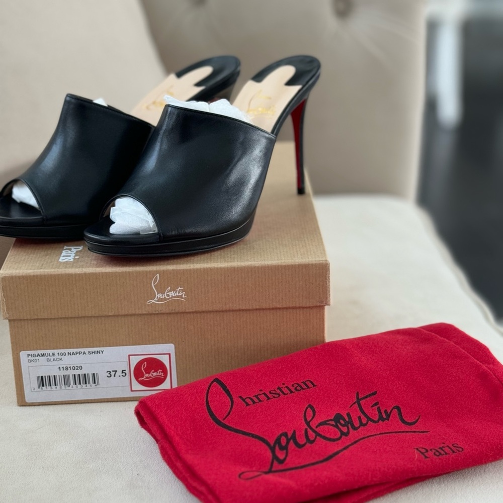 Christian Louboutin Pigamule 100 Nappa Shiny Black 37.5